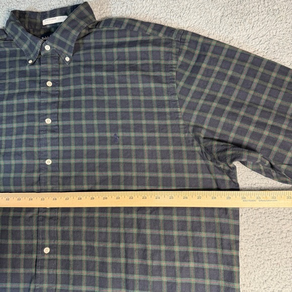 Ralph Lauren Button-Down Shirt Mens 2XLT Casual Green Plaid Classic Fit Preppy - Picture 6 of 8